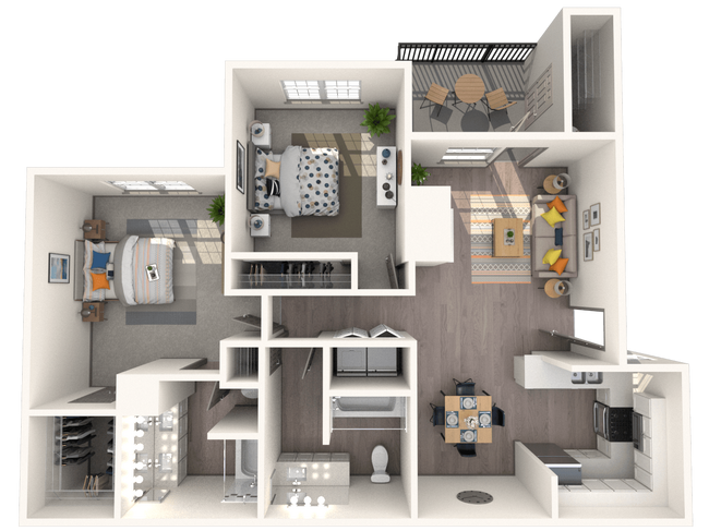 2 Bedroom 2 Bath 1037 314 floor plan